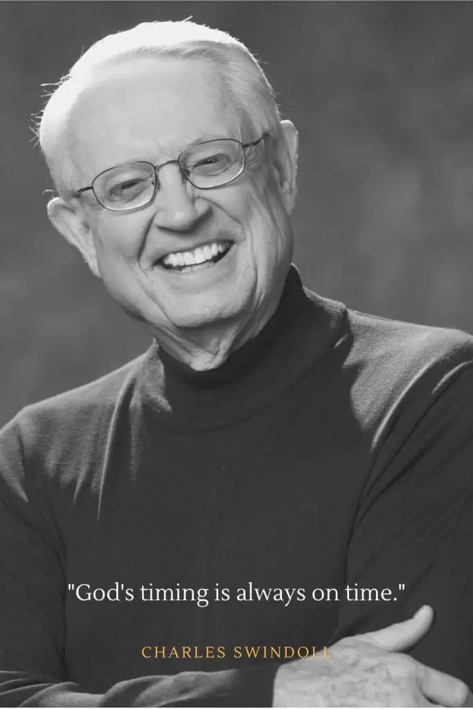 Charles Swindoll Quotes (12): God's timing is always on time.