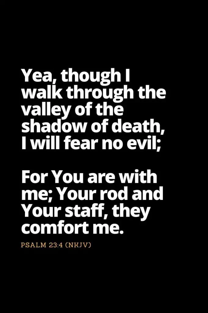 Motivational Bible Verses (14): Yea, though I walk through the valley of the shadow of death, I will fear no evil; For You are with me; Your rod and Your staff, they comfort me. Psalm 23:4 (NKJV)