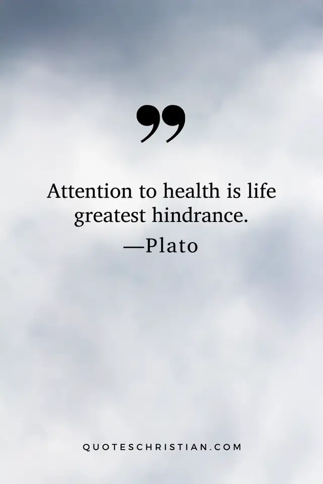 Quotes By Plato: Attention to health is life greatest hindrance.