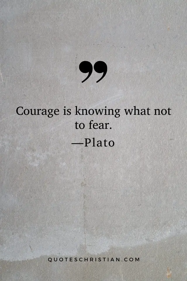 Quotes By Plato: Courage is knowing what not to fear.