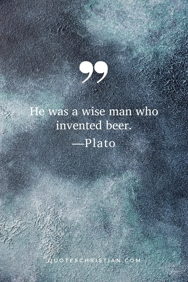 Quotes By Plato: He was a wise man who invented beer.