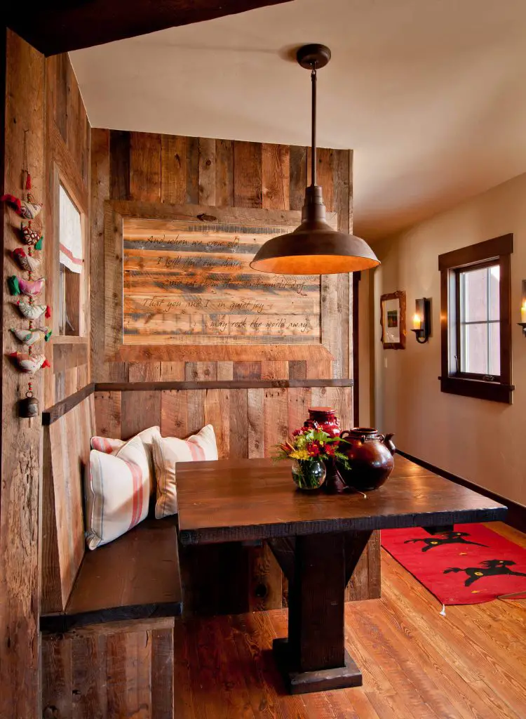 rustic breakfast banquette for a ranch home located in Steamboat Springs, Colorado