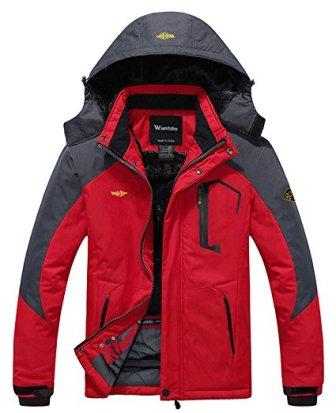 Wantdo Men’s Mountain Waterproof Ski Jacket Windproof Rain Jacket
