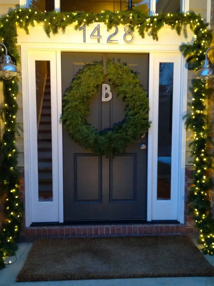 A monogram marks this bedecked home.