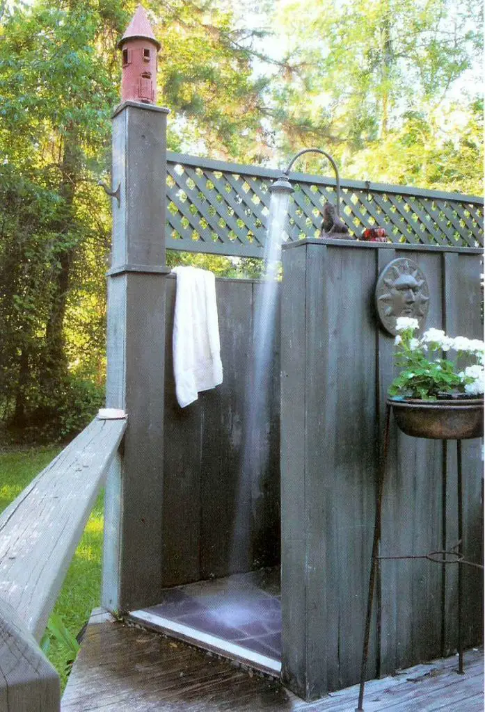 Outdoor shower outside of New Orleans